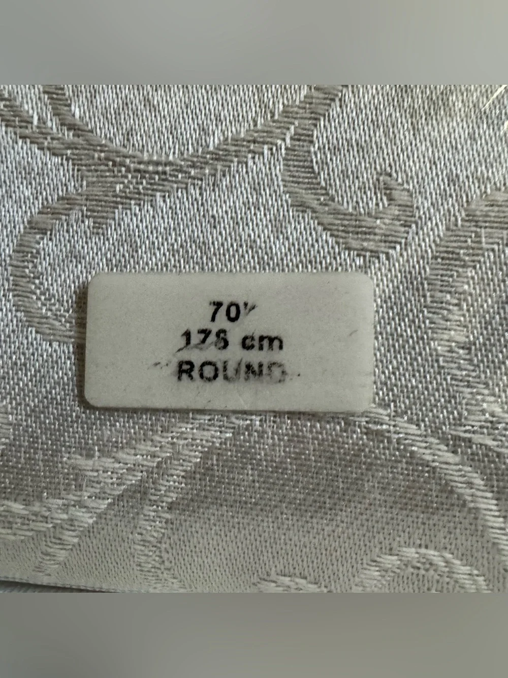 Lenox Tablecloth Opal Innocence 70 Inch Round Ivory Damask Scroll New